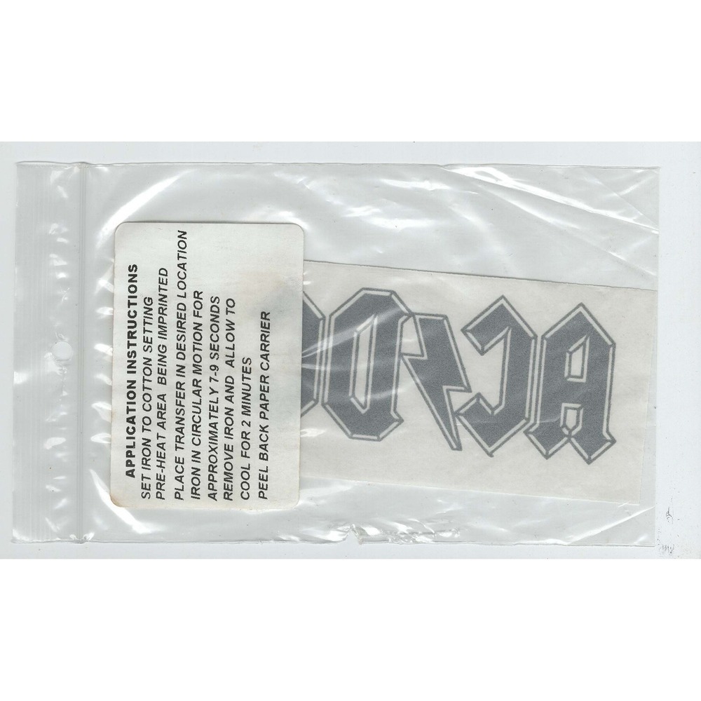 AC/DC Logo Silver Glitter Iron On Transfer Vintage Style Band Patch 4.5x2.3 - Picture 2 of 2